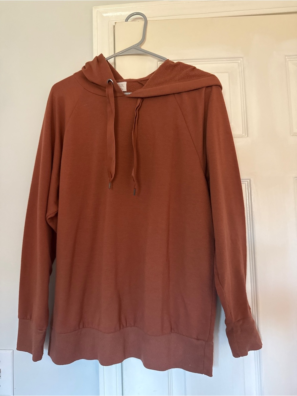 Pink Rose Men's Crewneck Hoodie Sweater in Rust Orange